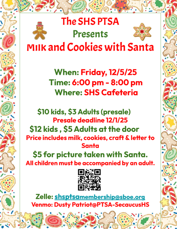 SHS PTSA Presents Milk and Cookies with Santa