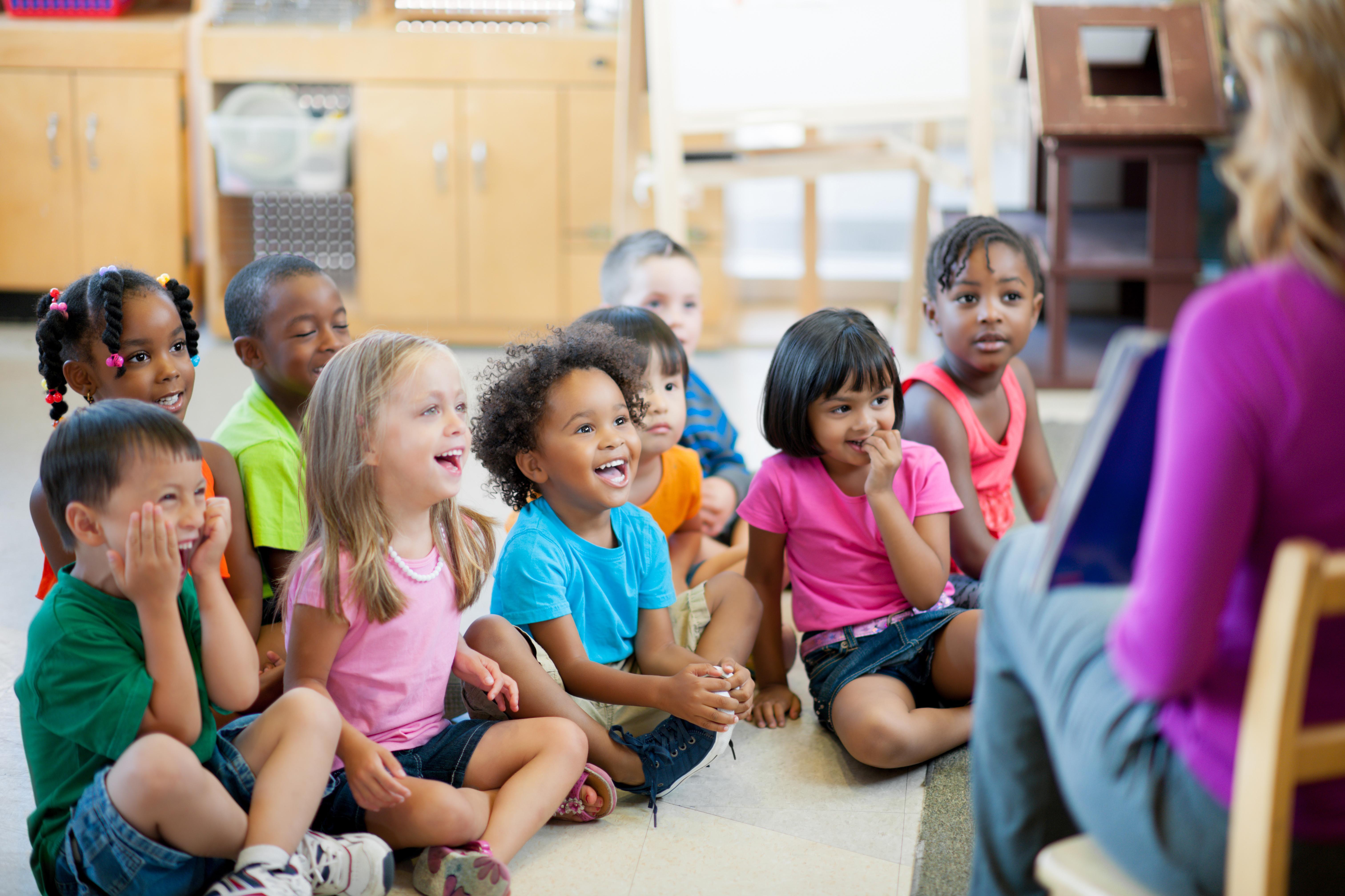 student smiling in class