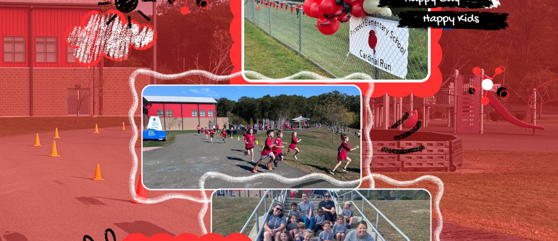 The elementary school holding their annual cardinal run