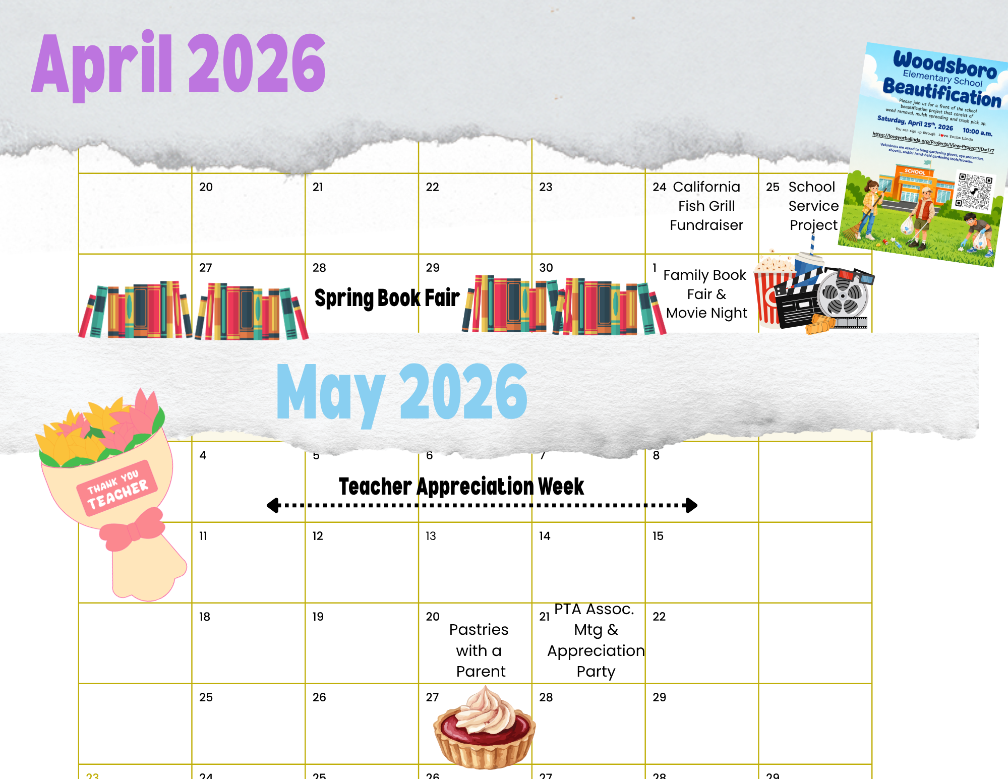 PTA Calendar & Events – PTA – Woodsboro Elementary School