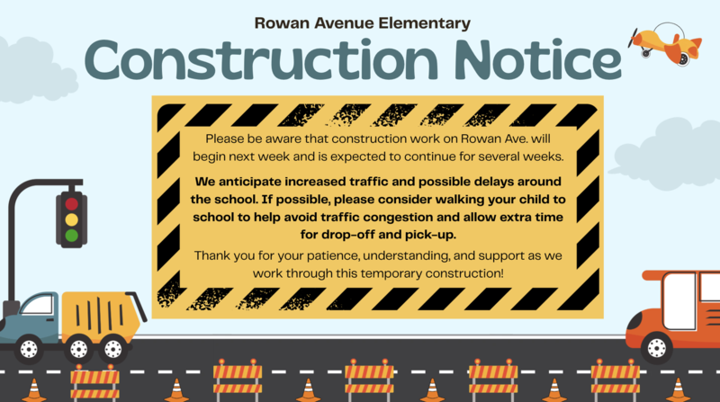 Construction notice in English