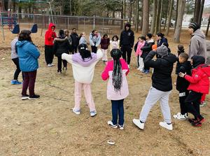 BHS and Davis students outside