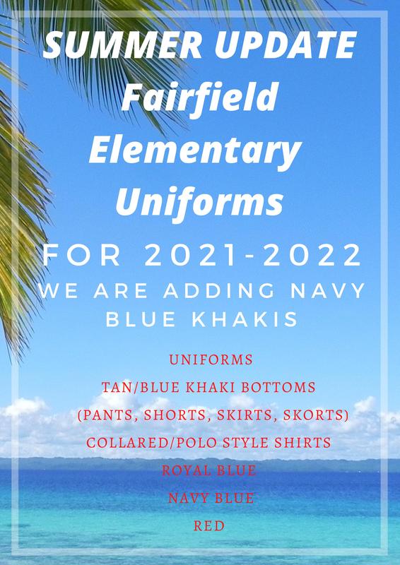 Summer Update Fairfield Elementary Uniforms Featured Photo
