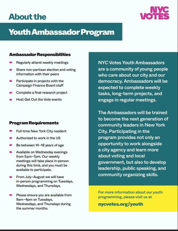 Informative guide about responsibilities and requirements for Youth Ambassadors.