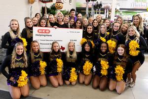 H-E-B Donation to CEF with Pieper HS Cheer