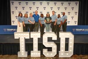 Jessica Cuellar with the TISD Senior Leadership Team