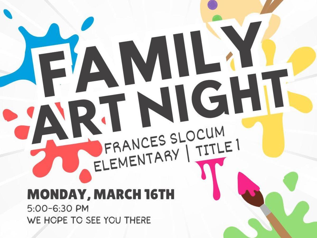 promo graphic - FSES Title 1 Family Art Night March 2026