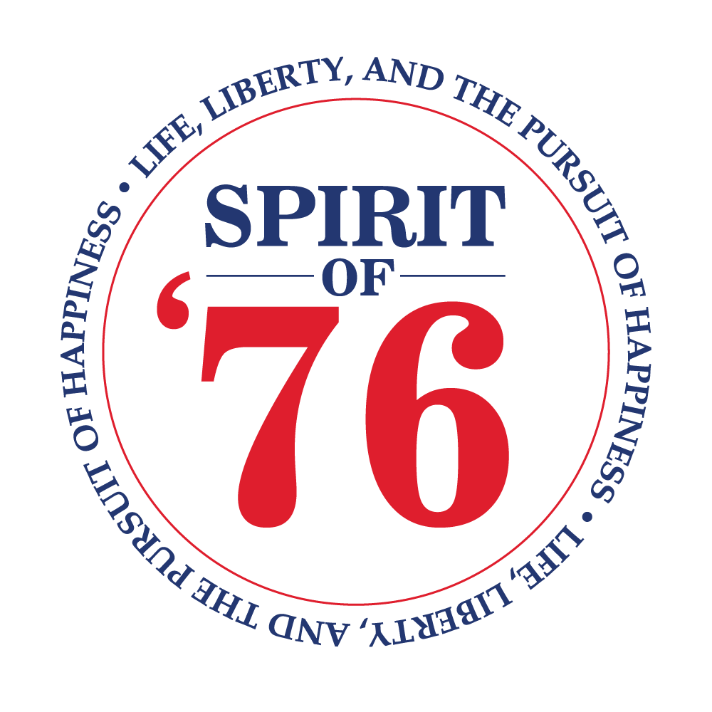 Graphic of patriotic images with text that says "250 Years of Liberty" and "Declaration of Independence * 1776-2026"