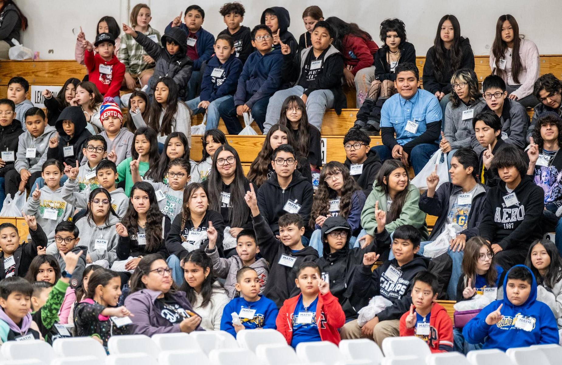 more than 40 students in gym