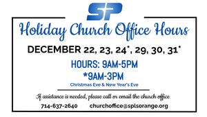 Church office holiday hours