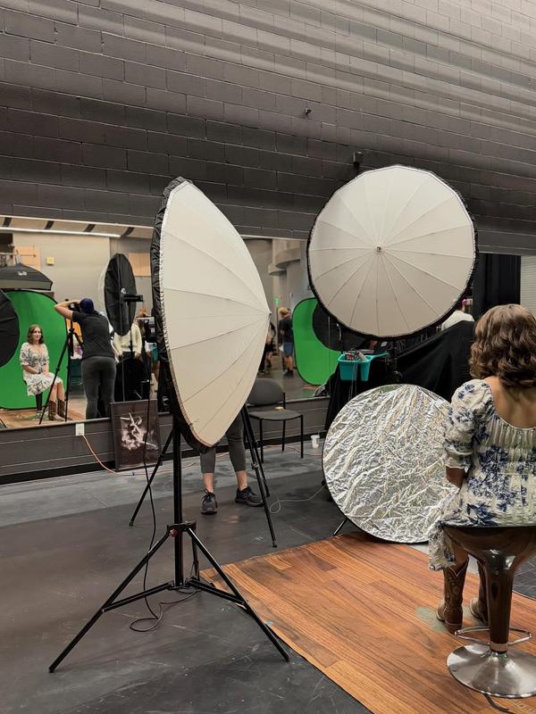 photo of student and photographer