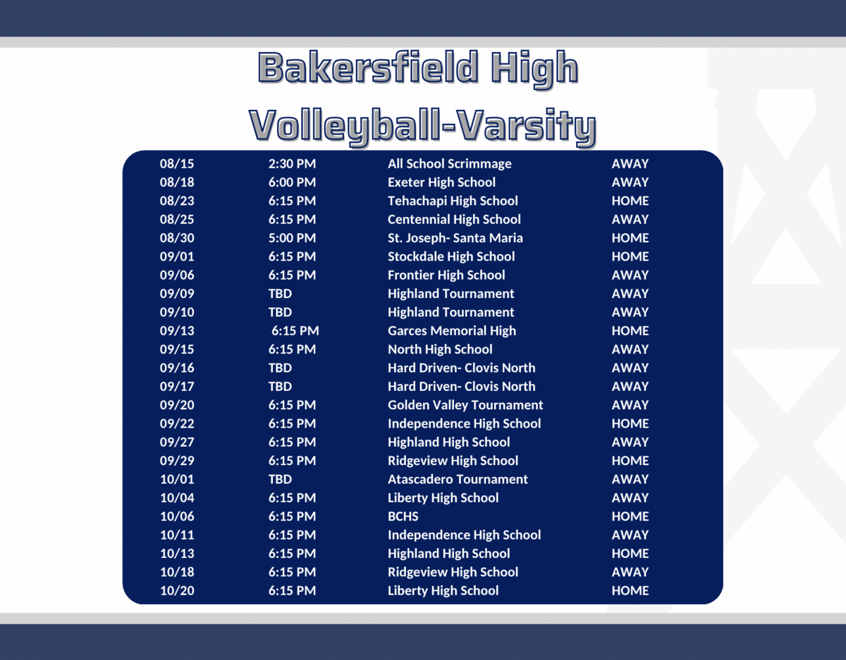 varsity 2022 schedule