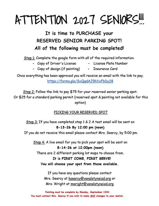 Class of 2027 | Senior Parking Registration Now Open Thumbnail Image