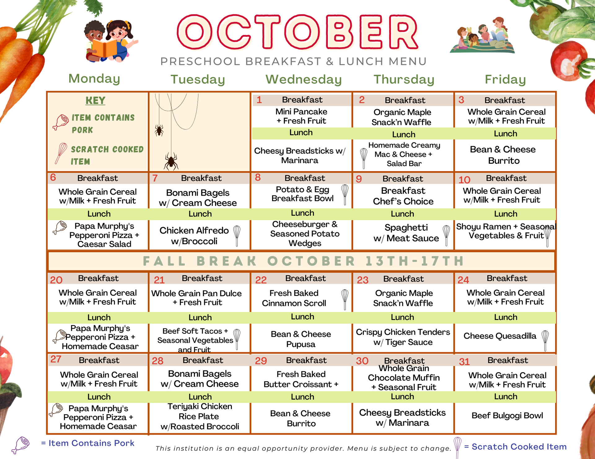 Preschool Breakfast & Lunch 1