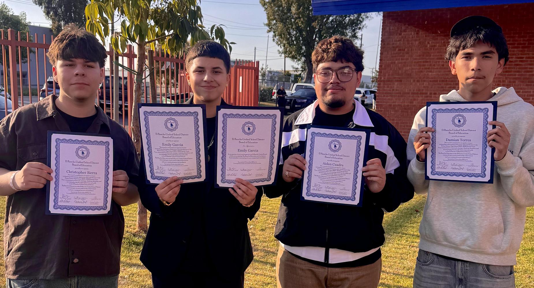 The Esports team getting an award