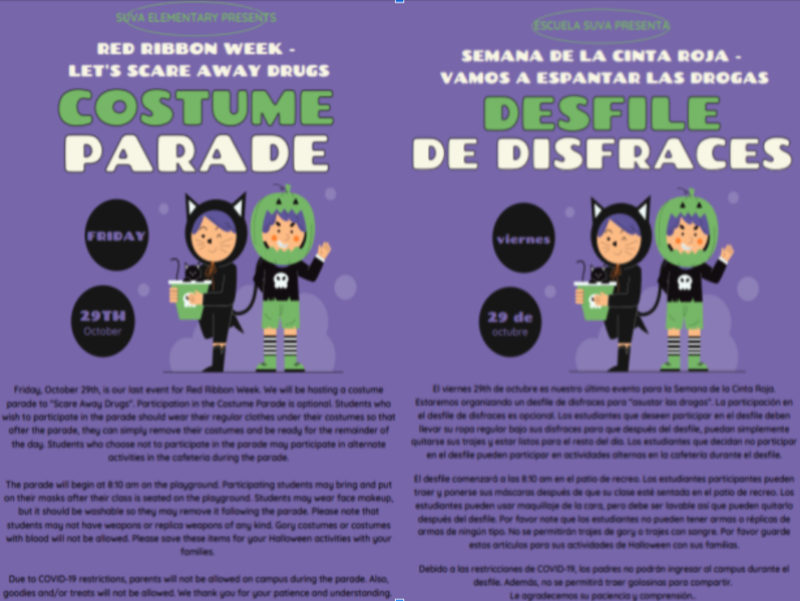 SUE Costume Parade Flyer