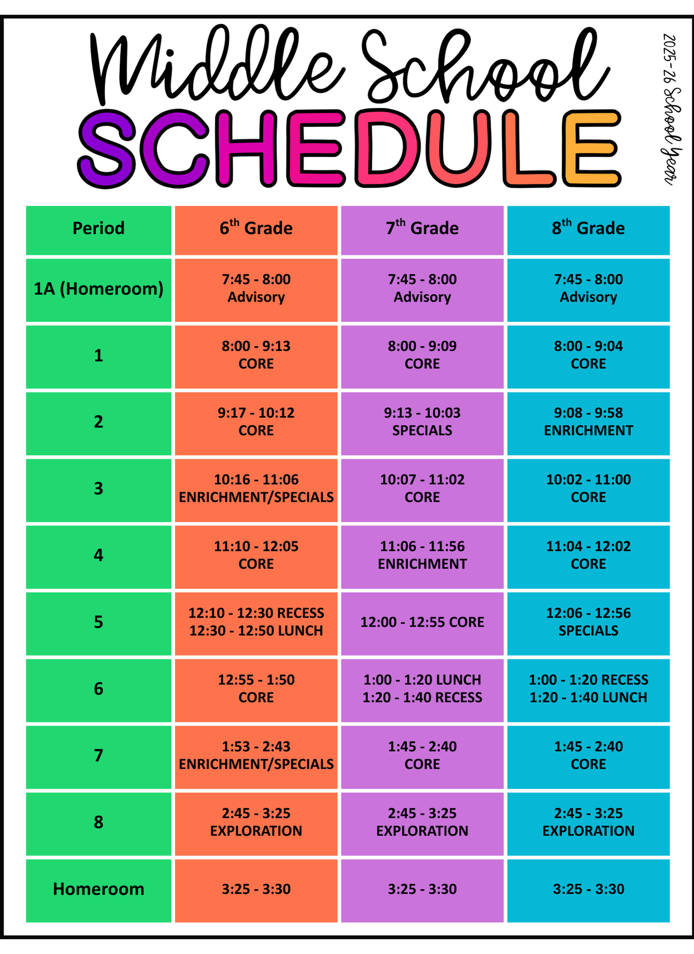 Bell Schedule
