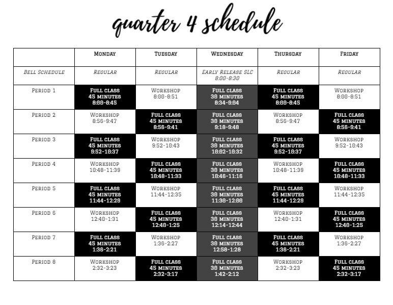 UPDATED for Q4 - Remote Learning Bell Schedules Featured Photo