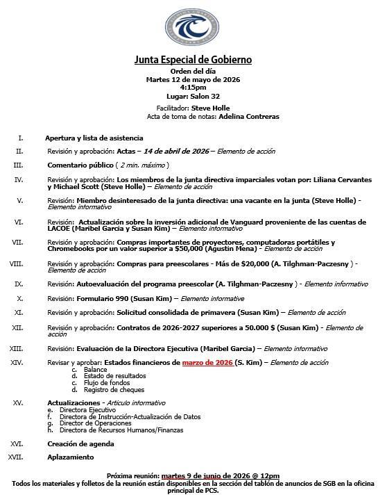 Agenda