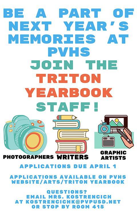 Triton Yearbook Staff 2026-2027 ad