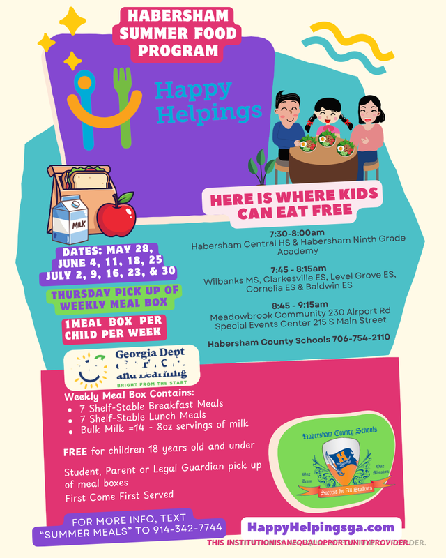 Summer Meals Flyer English