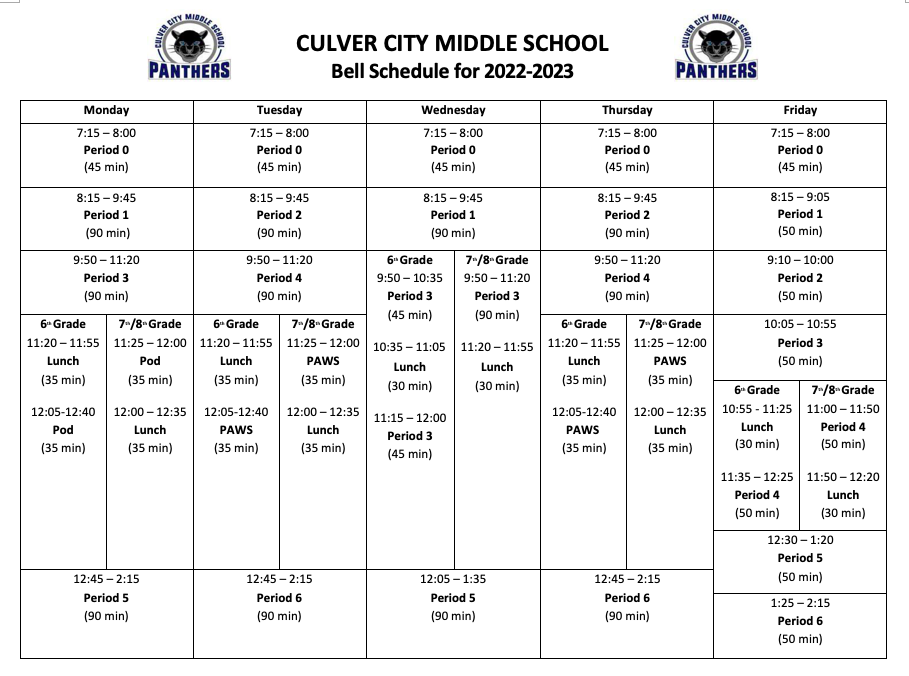 Events | Culver City Middle School