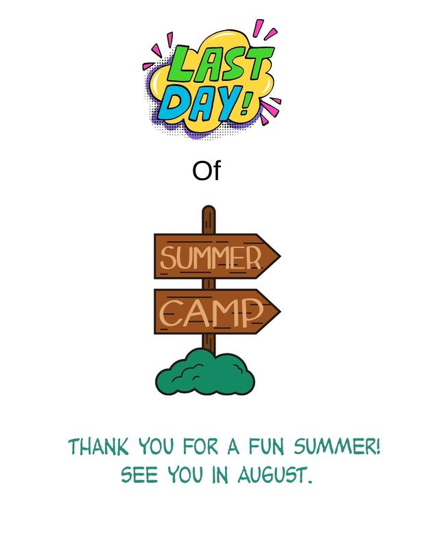 Last Day of Summer Camp- Wednesday, July 22nd Featured Photo