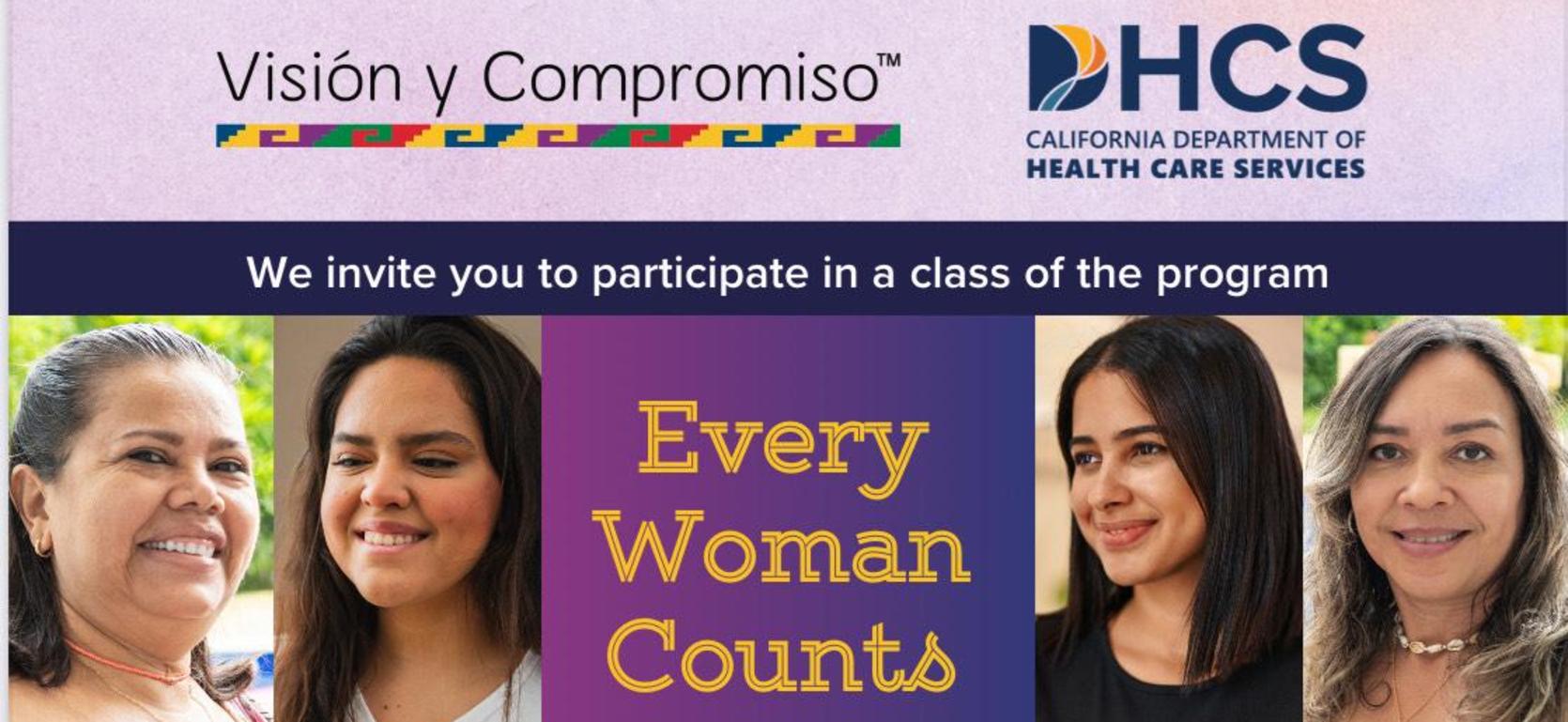 A collage promoting breast and cervical cancer awareness with information and images of women.