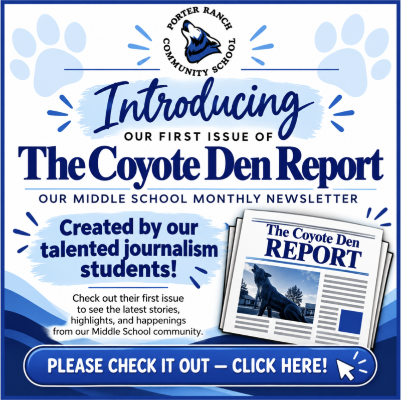The Coyote Den Report - Middle School News by Student Journalist