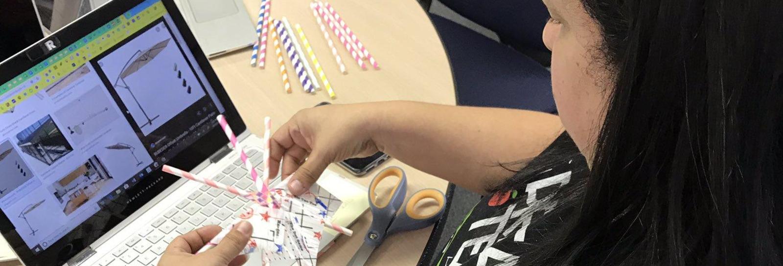 Kingsley Math is Fun! - Students in Ms. Fischer's math class are learning about cantilever designs. They may seem simple, but they are often found in planes, bridges, towers, and buildings!