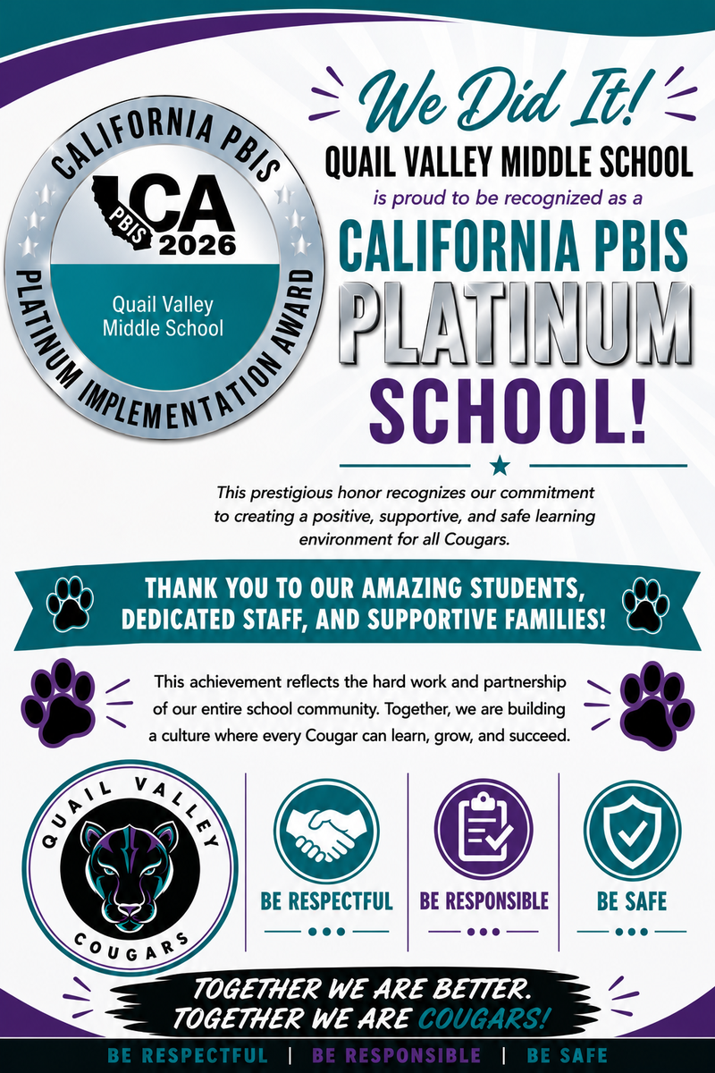 Quail Valley PBIS Platinum School Featured Photo