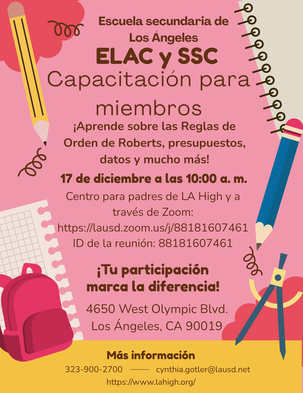 ELAC and SSC Training flyer 12.17.2025 Span.png