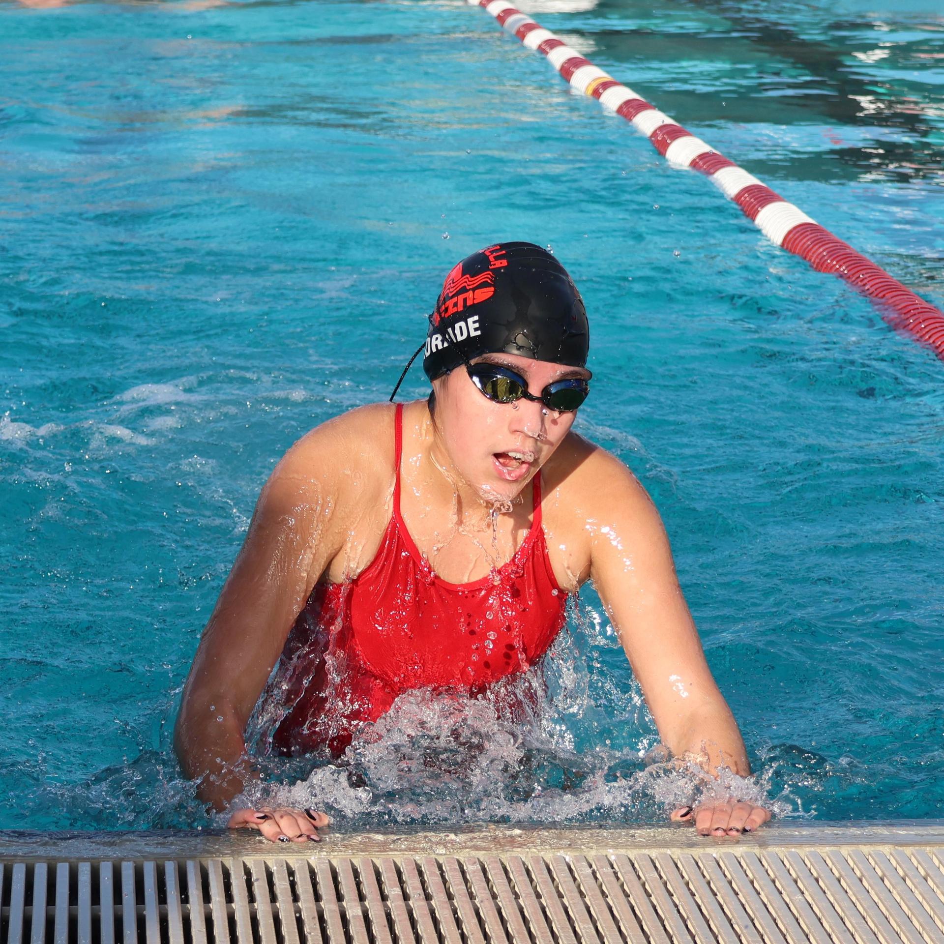 Giselle Andrade swimming