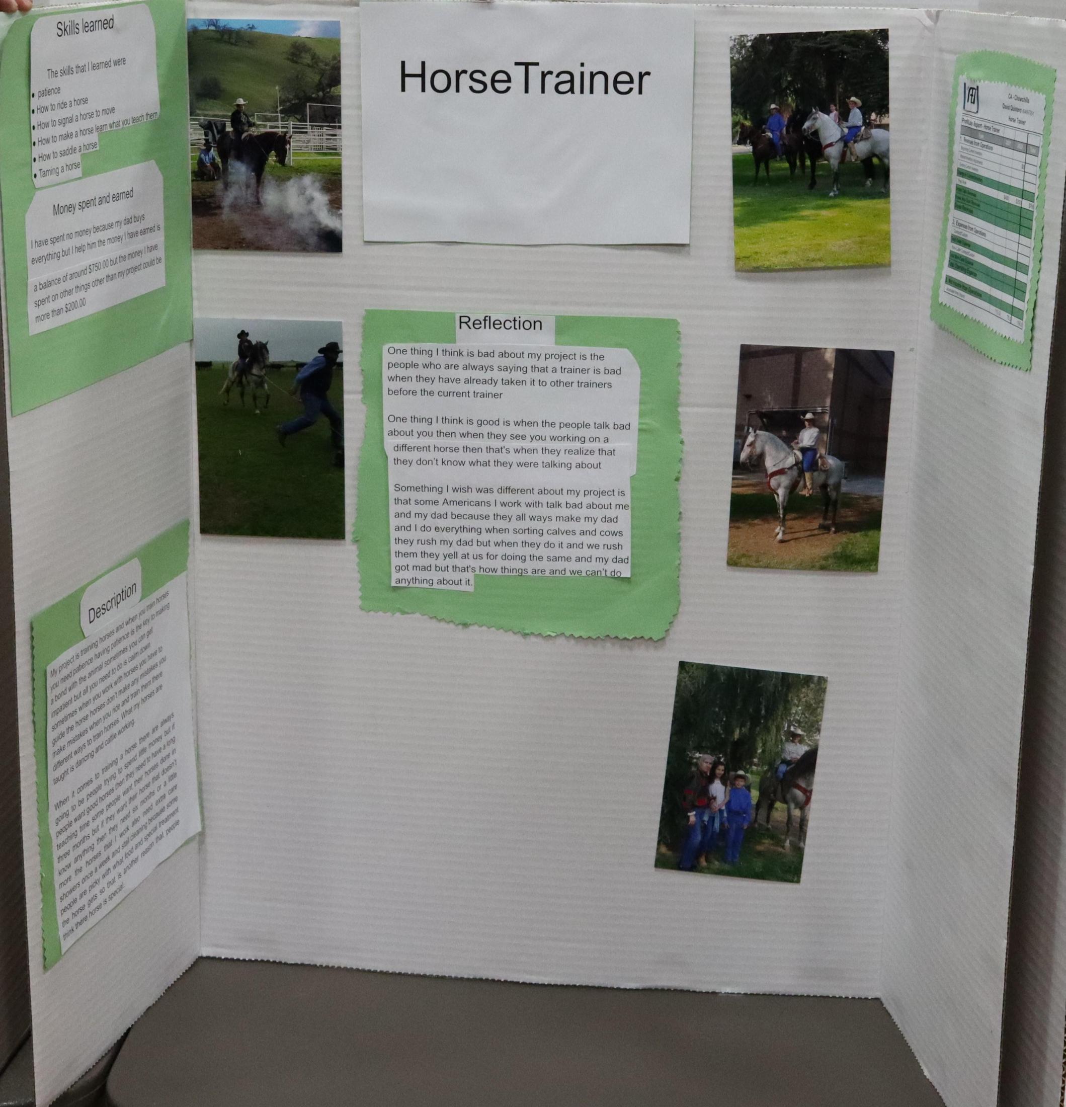 A Supervised Agricultural Experience trifold display