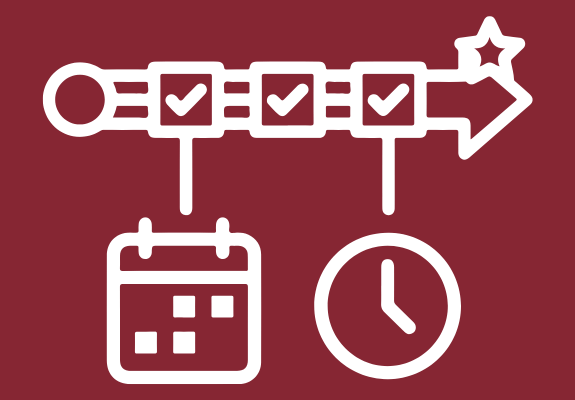 search process icon with calendar and clock