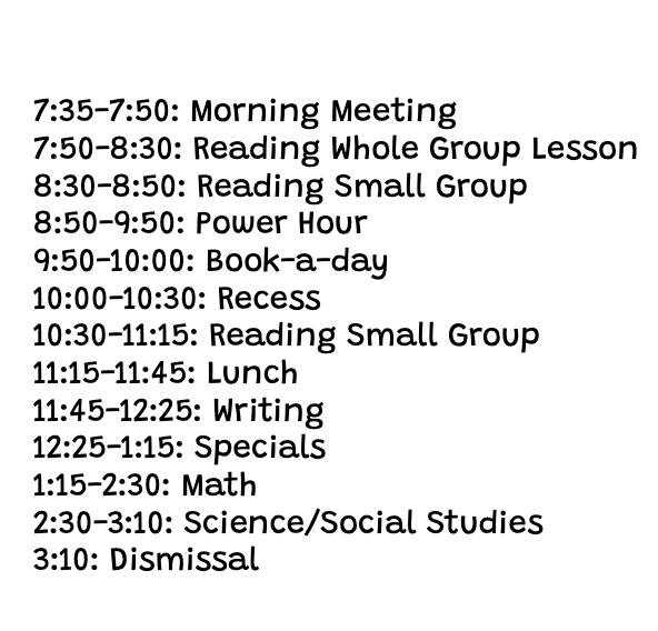Daily Schedule