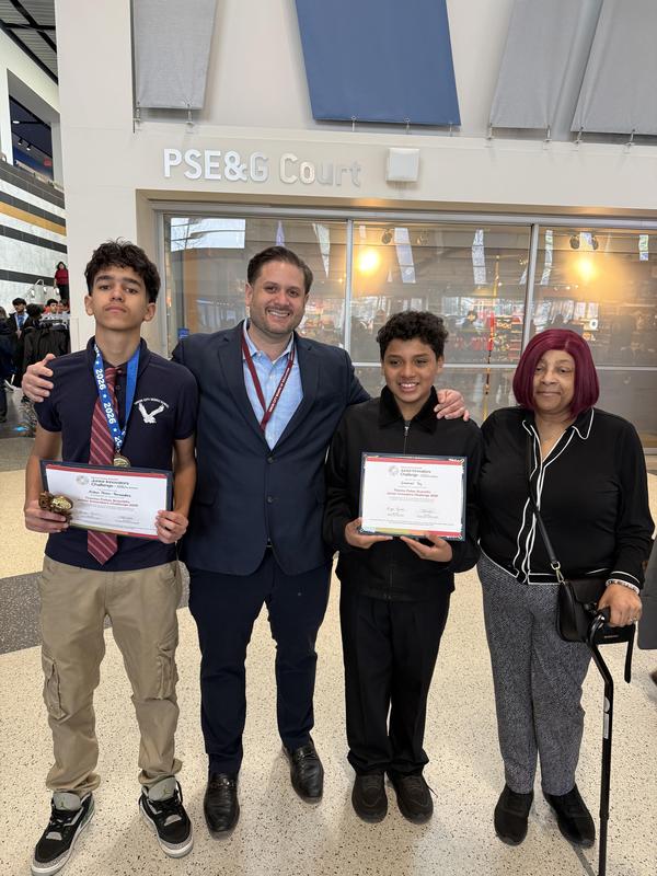 Union Hill Middle School Students and Mr. Abbato at the Hudson County STEM Showcase