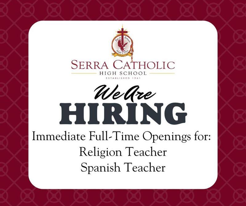 Hiring Religion and Spanish teachers