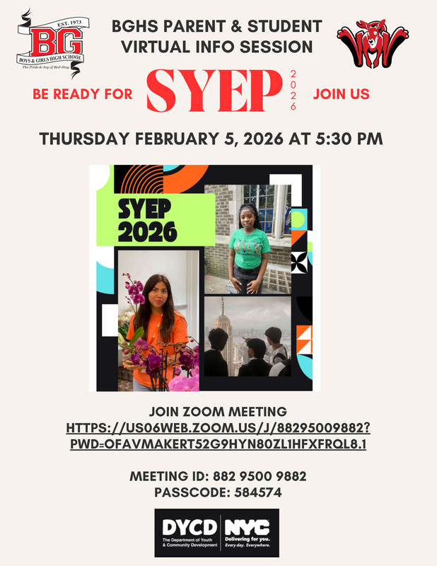 BGHS Parent & Student Virtual Information Session - Thursday, February 5, 2026 @ 5:30PM