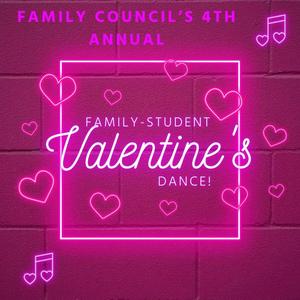 Hearts and neon for a Valentine's dance invitation