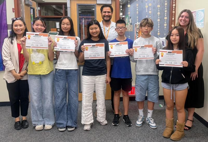 Students who achieved English Language Profiency (Photo Courtesy of South Pasadena Middle School)