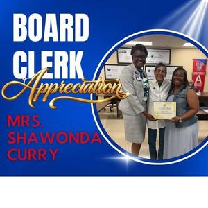 Mrs. Curry was recognized at last night's Board Meeting for her dedication, professionalism, and commitment to excellence! Please join us in showing appreciation for all she does!