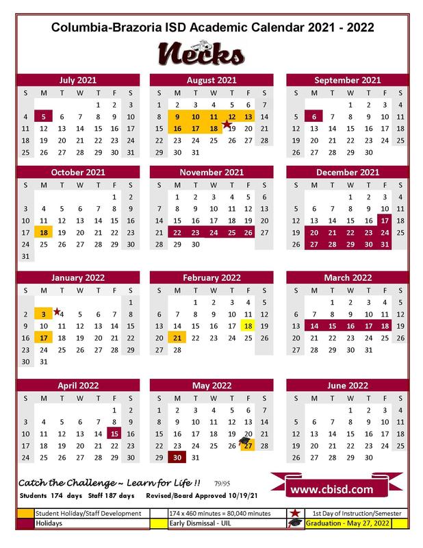 revised calendar