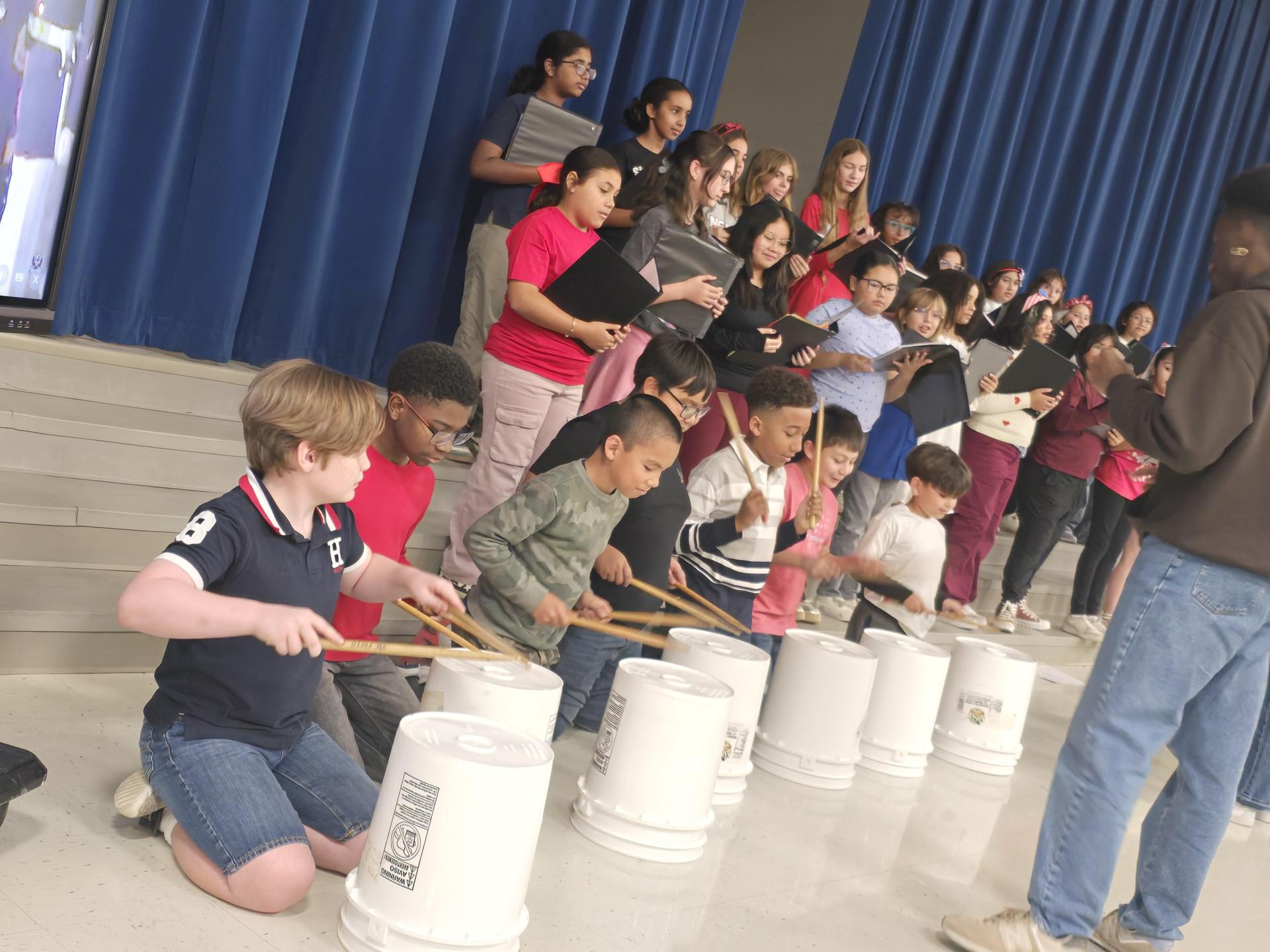 Ladera Lyrics and Ladera Beats put on a Special Show in Honor of Month of the Military Family at November's PTO Meeting