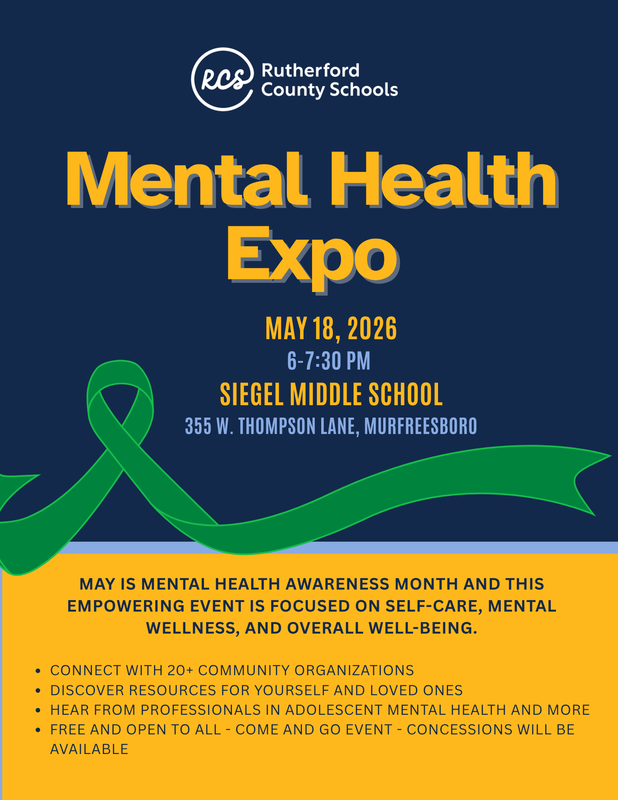 RCS Mental Health Expo, May 18 2026 at Siegel Middle