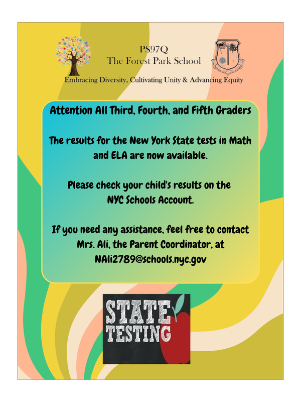 State Test flyer with date and time