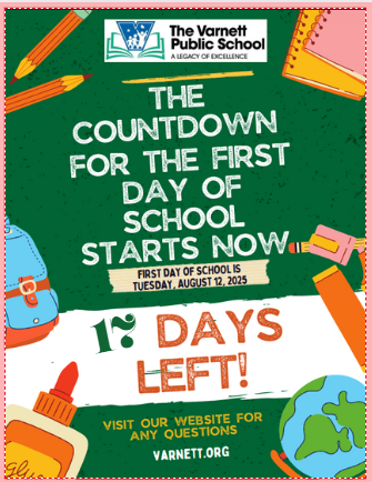 Countdown to the First Day of School, August 12, 2025!