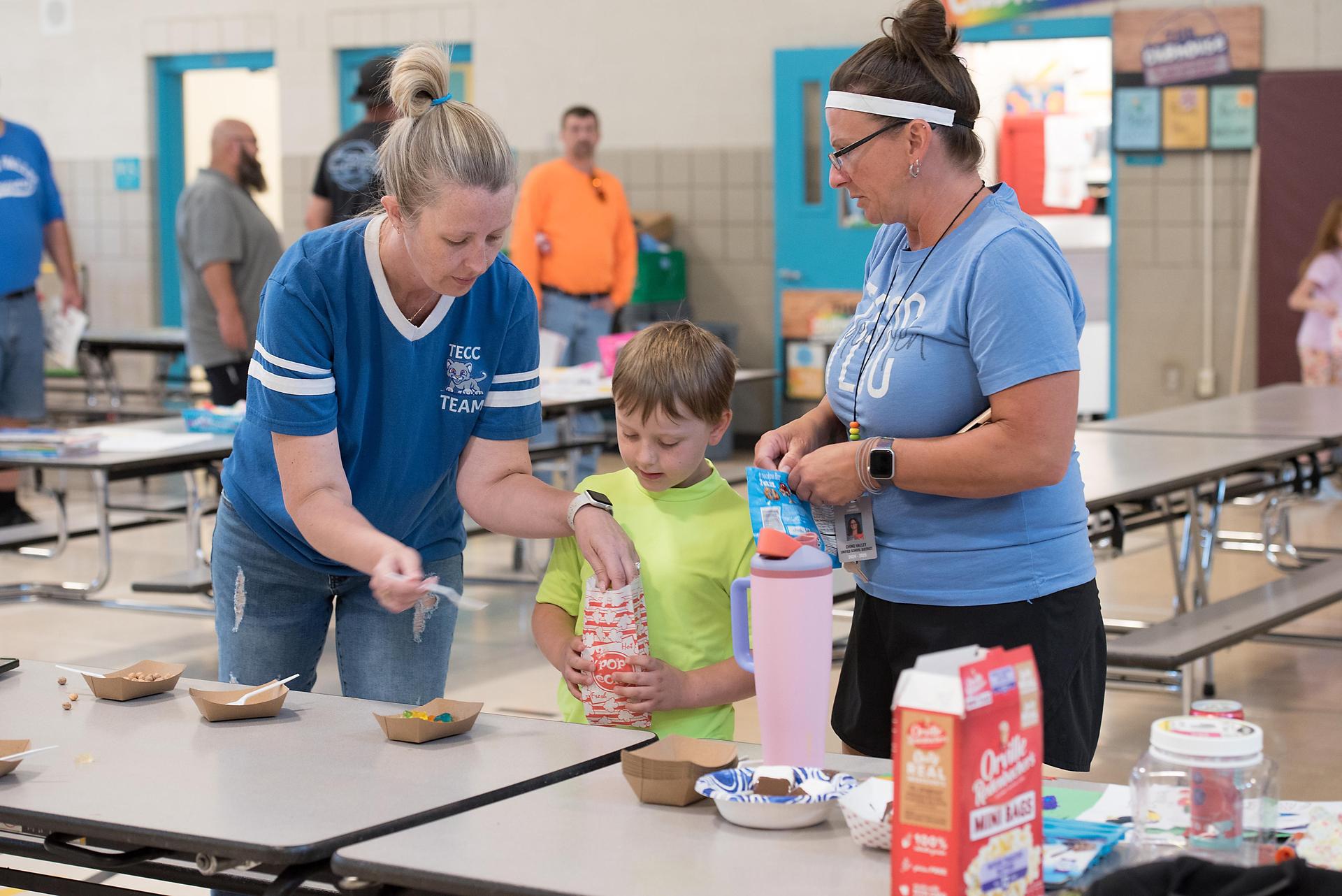 student getting snacks