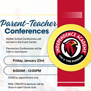 Reminder of parent-teacher conferences on Friday 1/23.