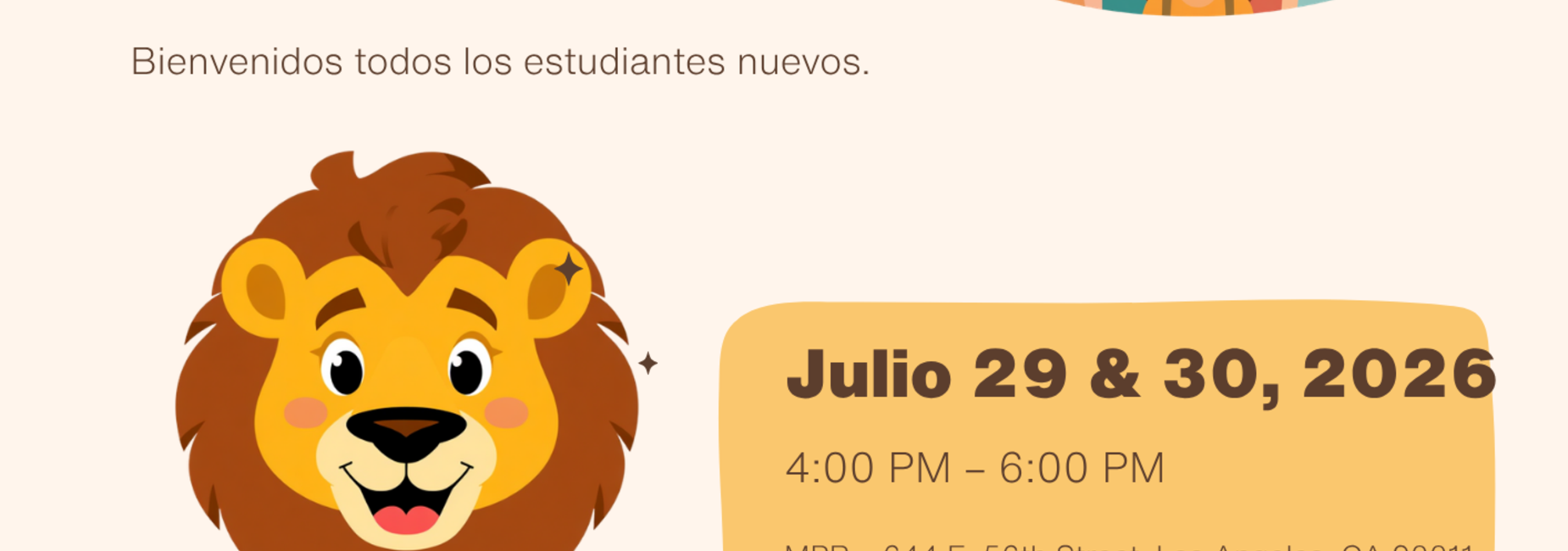 Student Orientation July 29 and 30th